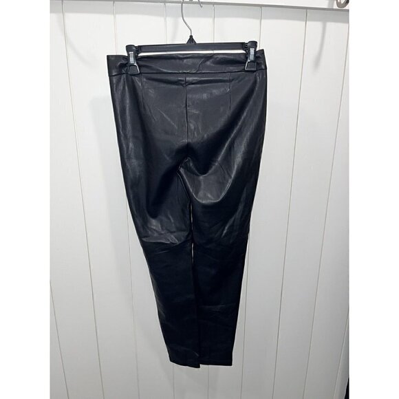 Ann Taylor Women's NWT Pants Faux Leather Black High Rise Size 2P MSRP $98 Fall - Picture 3 of 7